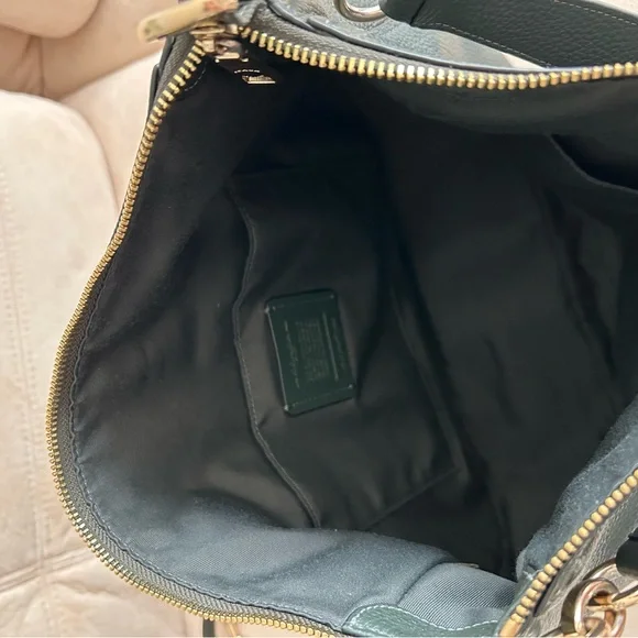 Coach Elegant Leather Satchel, Handbag with Detachable Long Strap - Picture 9 of 15